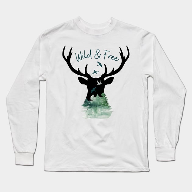 Wild and Free Long Sleeve T-Shirt by NixieNoo